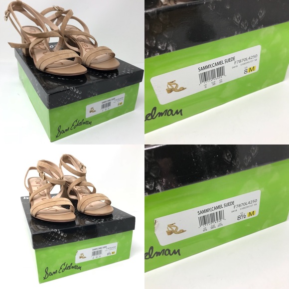 Sam Edelman Sammy Block Heel Sandals Camel Suede - Picture 7 of 8